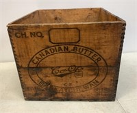 Vintage Canadian Butter Wooden Box Saskatchewan