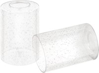 Clear Seeded Glass Cylinder Lamp Shade 2 Pack, Lig