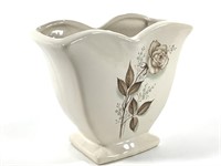 Vtg McCoy Vase w/ Brown Rose Pattern