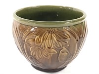 Art Pottery Majolica Glazed Jardiniere 6.5" H