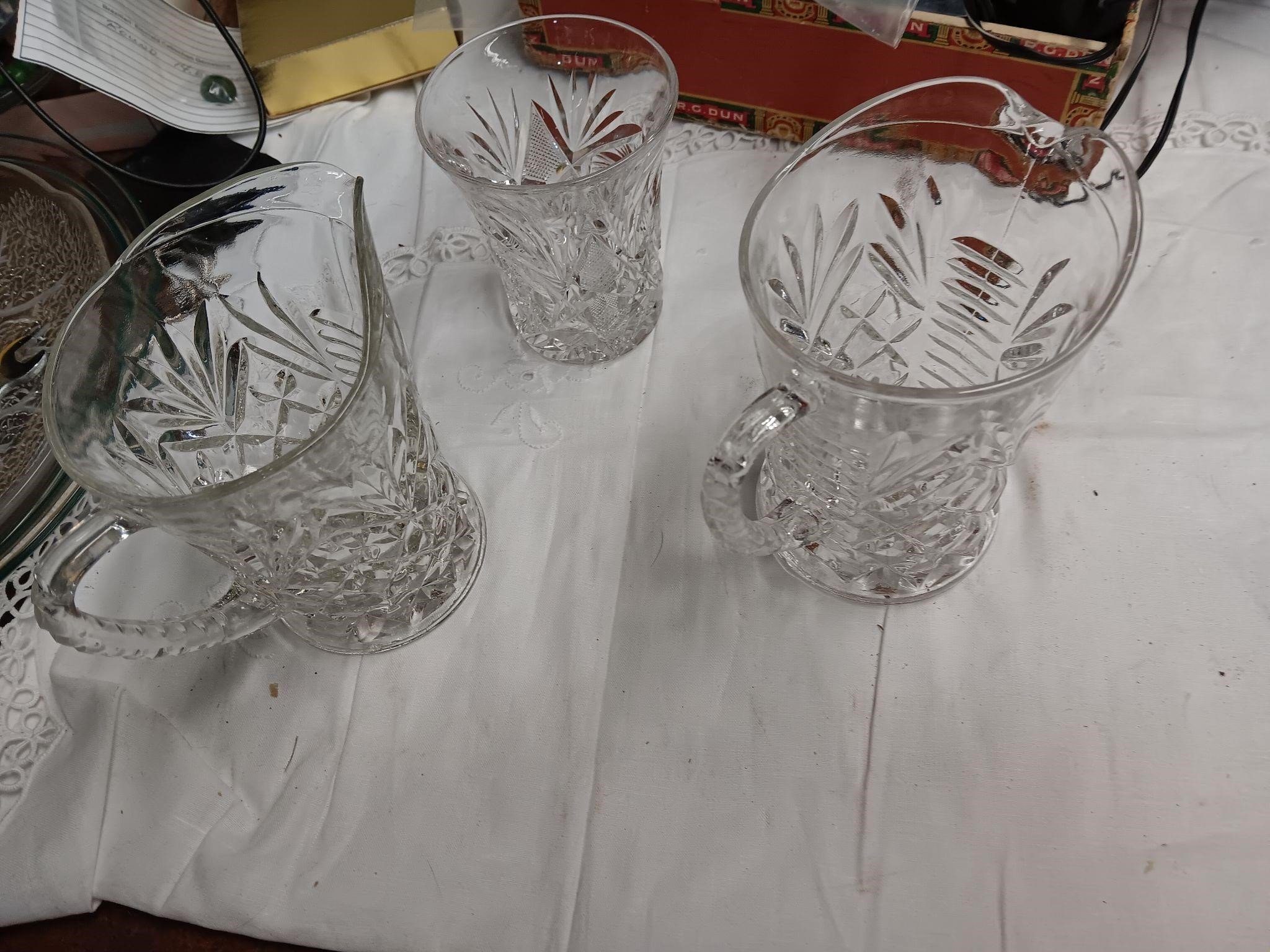 Pressed Glass Pitchers & Vase