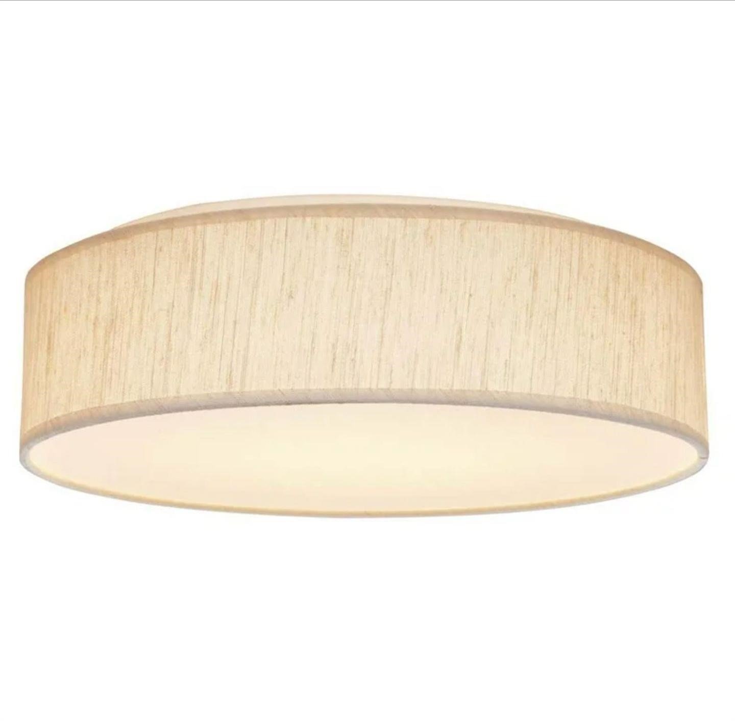 ($125) 20w 15-in Tunable Beige Fabric Drum LED