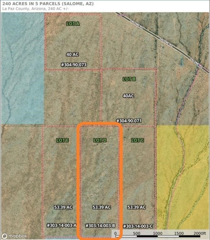 ONLINE AUCTION OF 240 ACRES DESERT LAND IN 5 PARCELS (SALOME