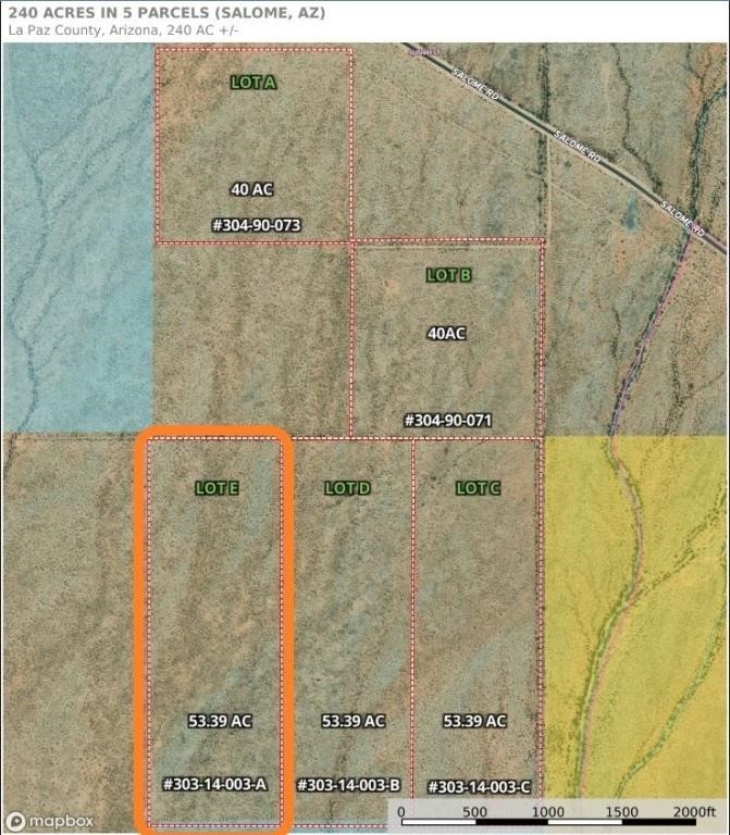 ONLINE AUCTION OF 240 ACRES DESERT LAND IN 5 PARCELS (SALOME