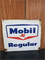Vintage Mobil regular porcelain sign