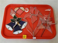 Stained Glass & Lead Glass Decoratives Lot