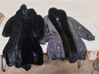 Tissavel Faux Fur & Woman's Leather Coat