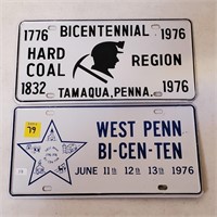 Tamaqua & West Penn Bicentennial License Plates