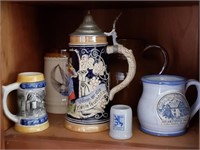 6PCS STEINS AND POTTERY