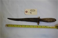 Stamped Wood Handle Dagger W/ 8" Blade