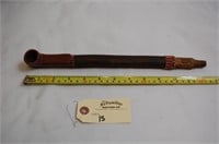 12.5" Wooden Handle/Stone Pipe Tobacco Pipe
