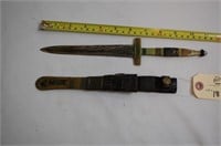 11" Copper & Bronze Handled Dagger W/ Sheath