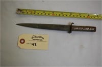 9" Steel Dagger Knife W/ Carved Handle