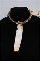 Tribal Choker W/ Curved Bone Medallion/Beads