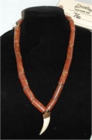 13.5" African Bauxite Stone Beaded Necklace