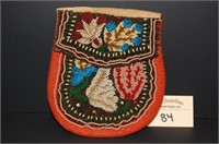 Iroquois Floral Beaded Leather Purse/Bag