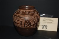 Etched Clay Pottery Jar