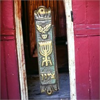 Vintage Jewish Mezuzah Scroll Case Nordia Israel