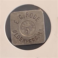 5¢ Trade Token E.G. Rode Oldenburg Illinois