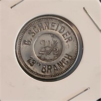 2½¢ Trade Token G. Schneider 13 Branch