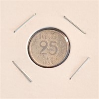 1953 25 Øre Sweden - Crown Gustaf VI Coin