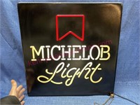 Vtg "Michelob Light" plastic lit sign (works)