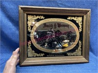 Vtg "Smith & Wesson" framed mirror sign