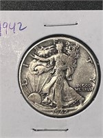 1942 Walking Liberty Silver Half dollar