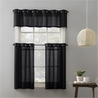 Mainstays Solid Grommet Semi Sheer Curtain Set  54