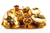 Gold Look Tea Tray and Tea Set