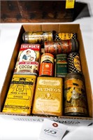 Flat of Assorted Vintage Spice Tins