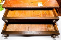 2 Drawer Walnut Antique Spool Cabinet