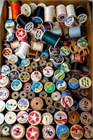 Flat of Assorted Spools of Thread