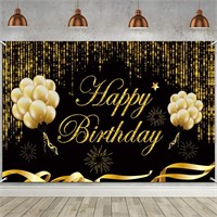 6 x 3.6ft Birthday Backdrop Banner  30-80th