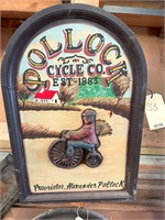 Pollock Cycle Co. Timber Sign