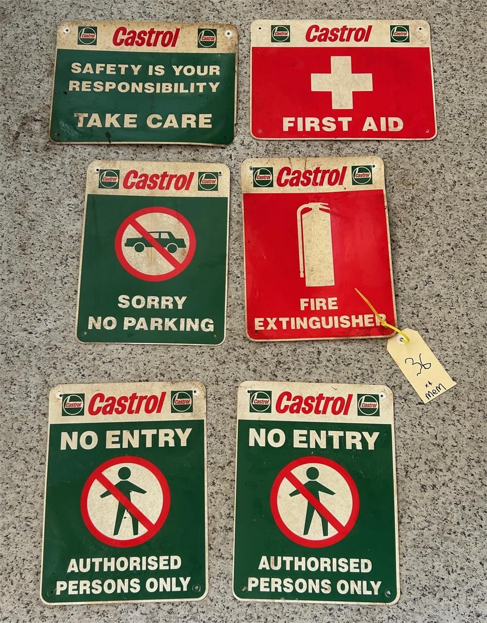 6 Castrol safety signs