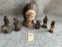 6 Indian figurines