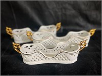 3 Porcelain Treasures Cheese & Cracker Dishes