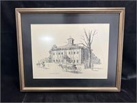 Creek Council House 1878 Art Print Framed