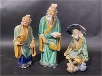 Mud Men Chinese Elders Clay Pottery Sculptures