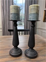 Pillar Candle Holders w/ Candles