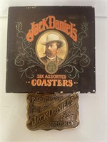 Jack Daniel’s Coasters & Belt Buckle