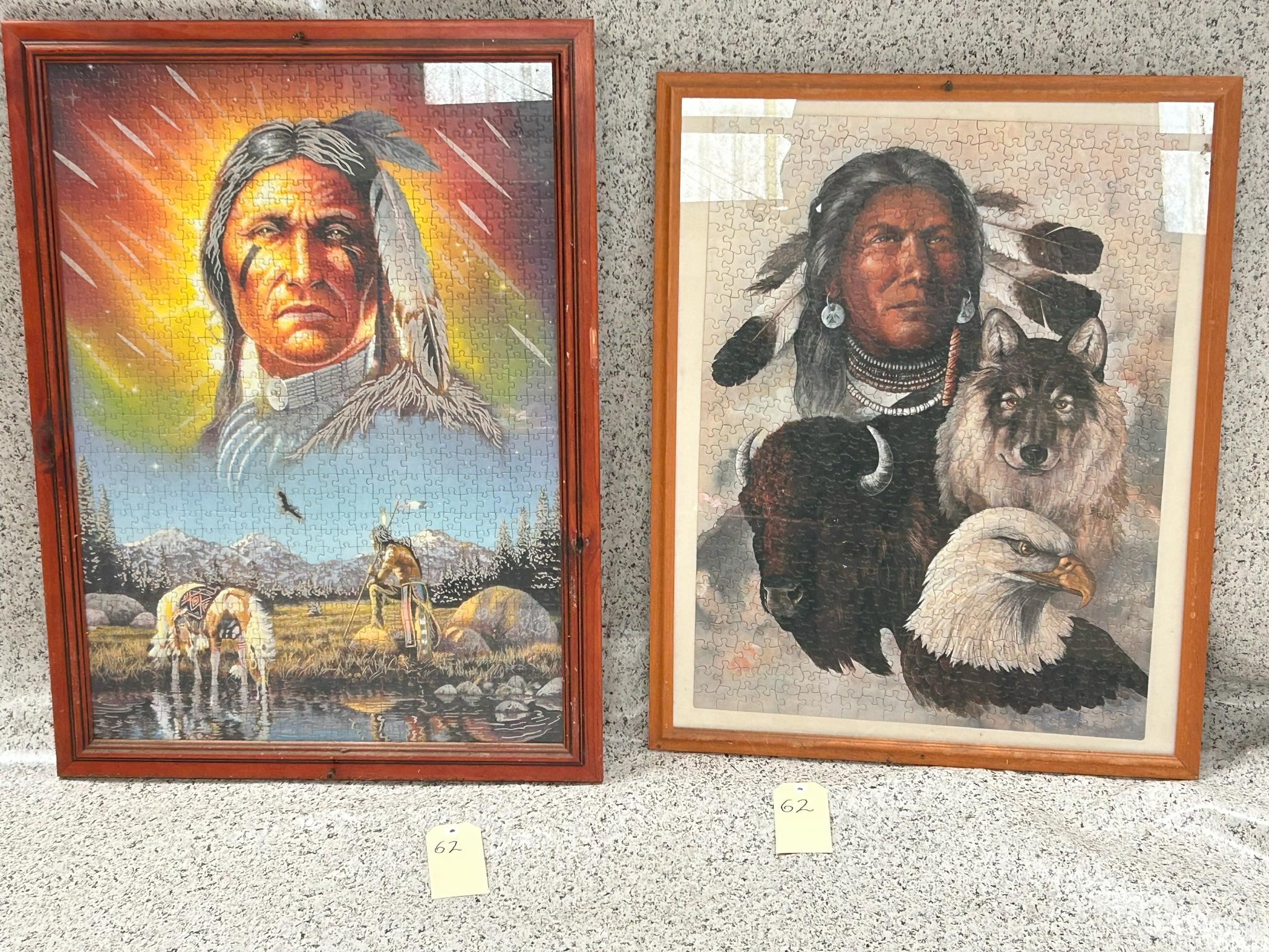 2 Framed Indian Jigsaw puzzles