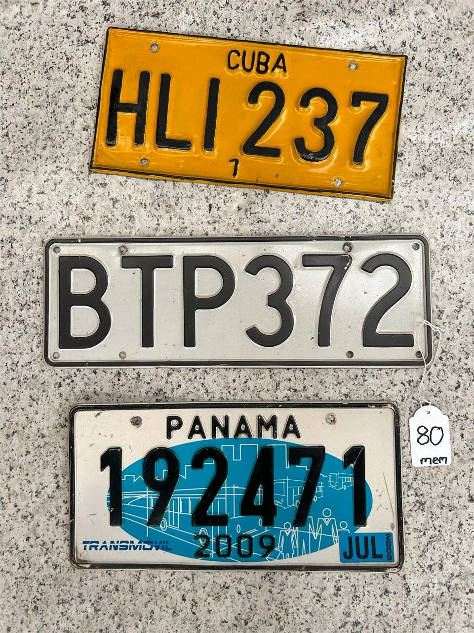 3 International Number plates
