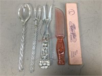 Pink Glass Cake Knife & More