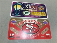 Super Bowl Plastic License Plates
