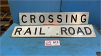 RAILROAD CROSSING SIGN-ALUMINUM-4' DOUBLE SIDED