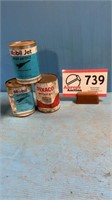 MOBILE JET OIL II AND TEXACO MOTOR OIL CANS