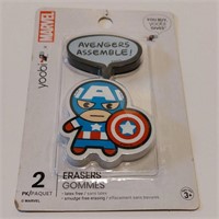 Marvel - Captain America Erasers - 2pc