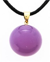High Polish Lavender Jade Ball Pendant/Necklace 18